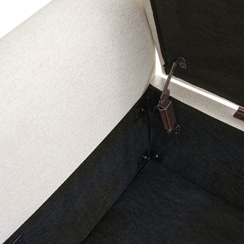 Benito 59.4 Wide End of Bed Storage Couch Bench with Two Throw Pillows