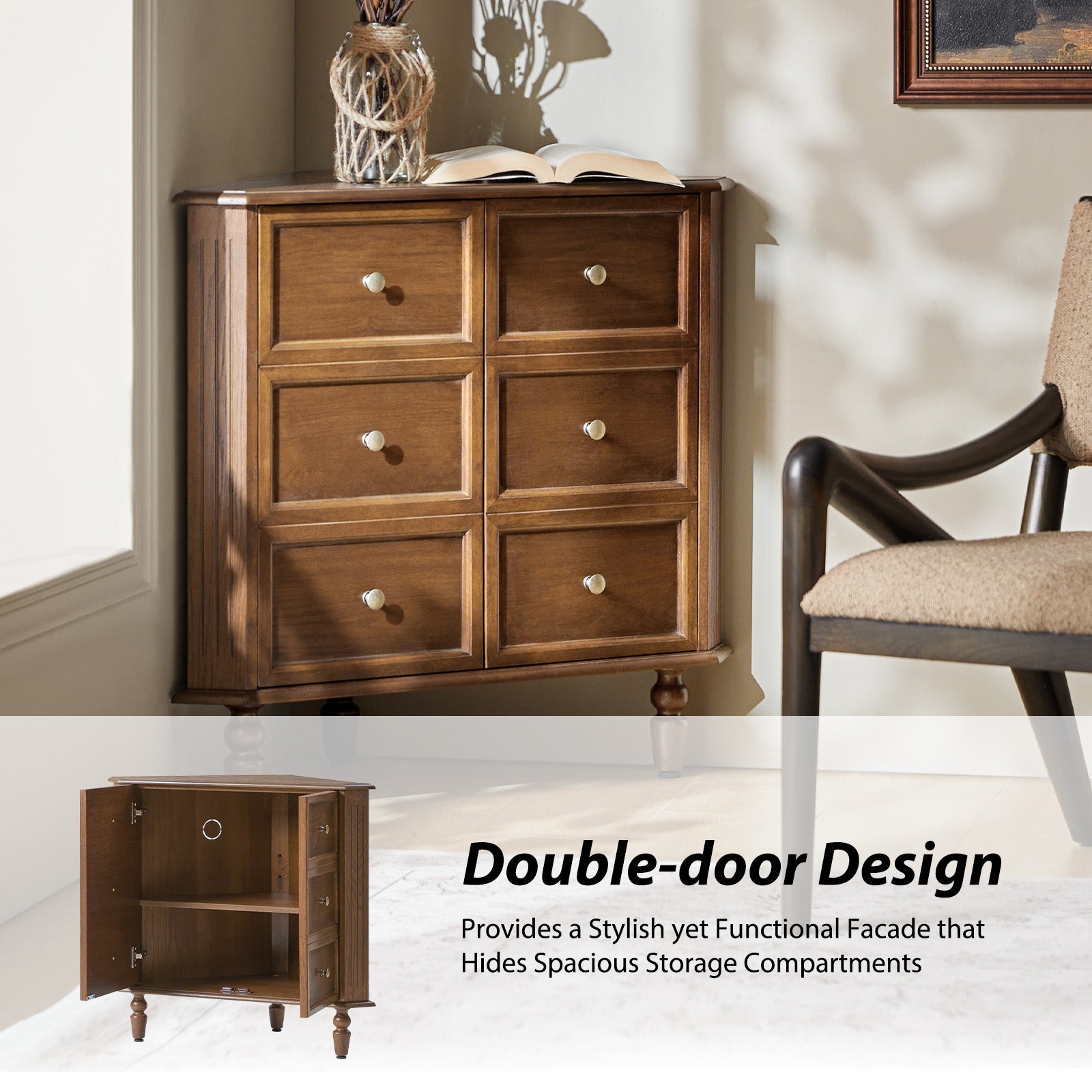 Belle Multifunctional Corner Storage Cabinet