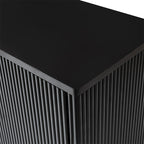 Modern Fluted Solid Wood 32 Tall 2 Door Accent Cabinet with Cable Management & Adjustable Shelf