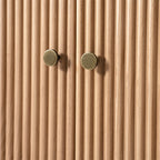 Modern Fluted Solid Wood 32 Tall 2 Door Accent Cabinet with Cable Management & Adjustable Shelf