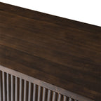 Modern Fluted Solid Wood 32 Tall 2 Door Accent Cabinet with Cable Management & Adjustable Shelf