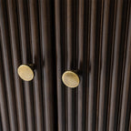 Modern Fluted Solid Wood 32 Tall 2 Door Accent Cabinet with Cable Management & Adjustable Shelf