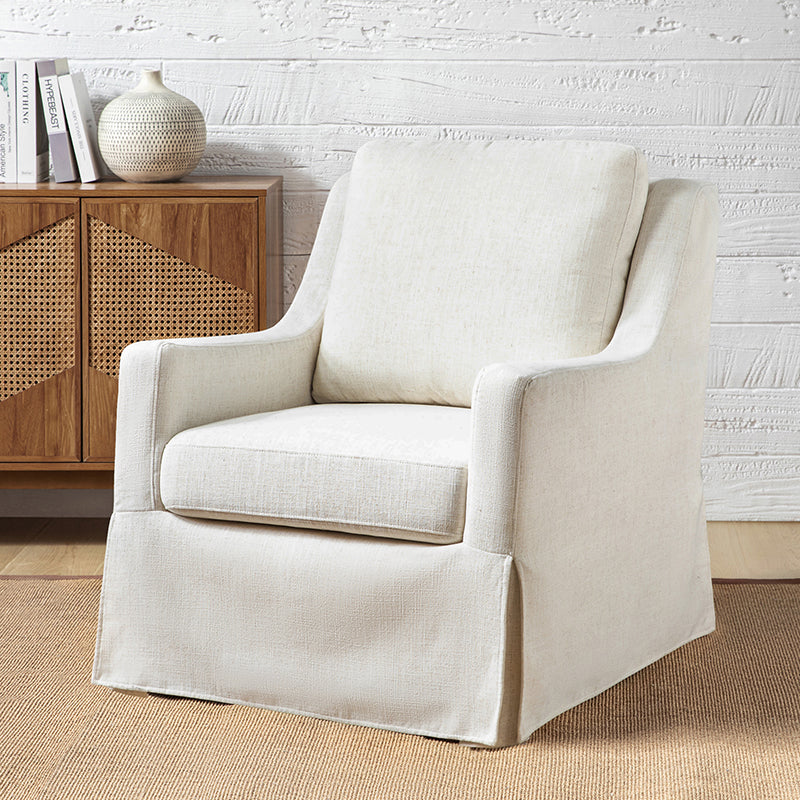 Stanley Glider Slipcovered Swivel Chair with Slope Arm(Optional Types)