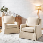 Stanley Glider Slipcovered Swivel Chair with Slope Arm(Optional Types)