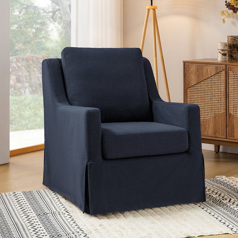 Stanley Glider Slipcovered Swivel Chair with Slope Arm(Optional Types)