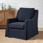 Stanley Glider Slipcovered Swivel Chair with Slope Arm(Optional Types)