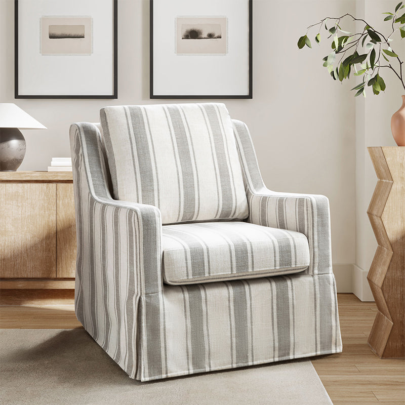 Stanley Glider Slipcovered Swivel Chair with Slope Arm(Optional Types)