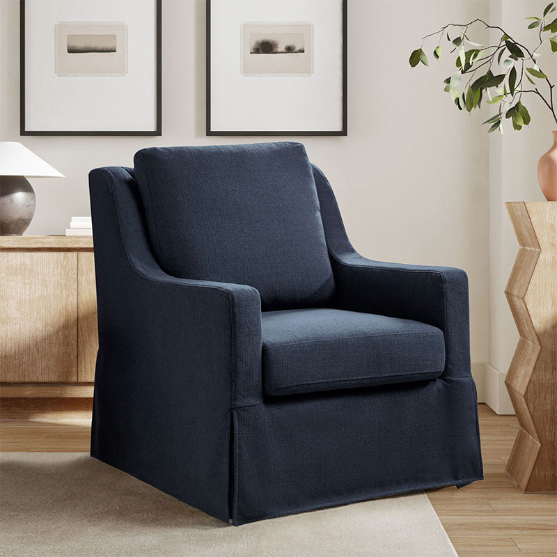 Stanley Glider Slipcovered Swivel Chair with Slope Arm(Optional Types)