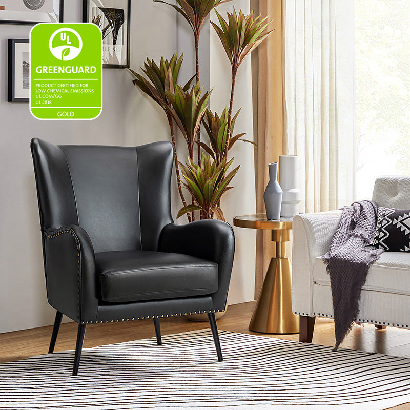 Shepherd Wingback Vegan Leather Armchair(Optional Types)