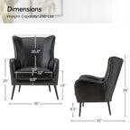 Shepherd Wingback Vegan Leather Armchair(Optional Types)