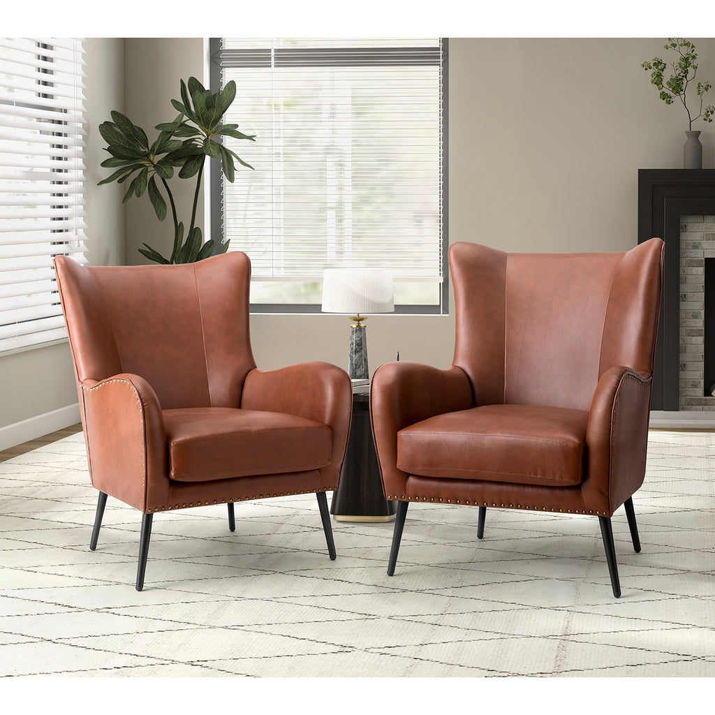 Shepherd Wingback Vegan Leather Armchair(Optional Types)