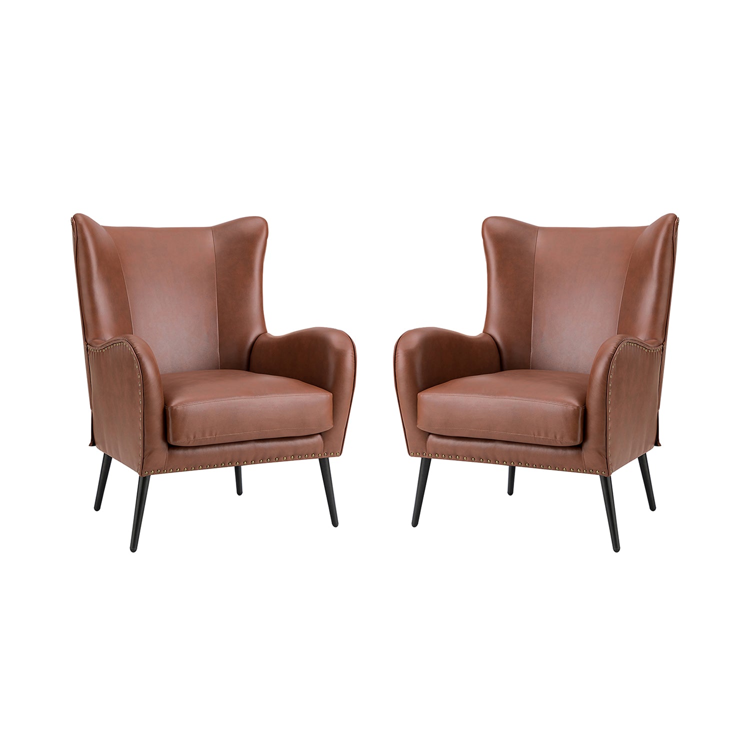 Shepherd Wingback Vegan Leather Armchair(Optional Types)