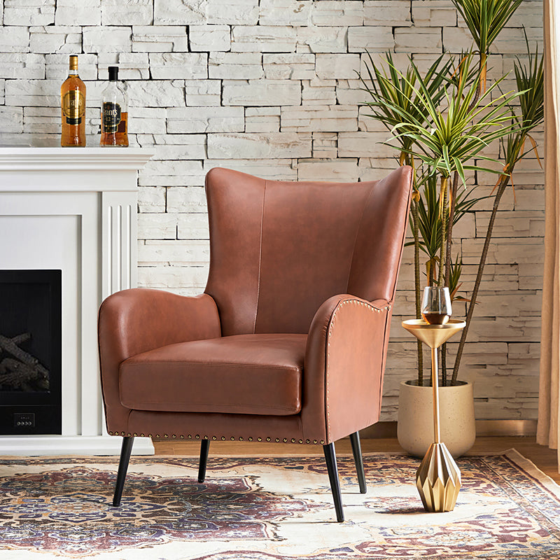 Shepherd Wingback Vegan Leather Armchair(Optional Types)