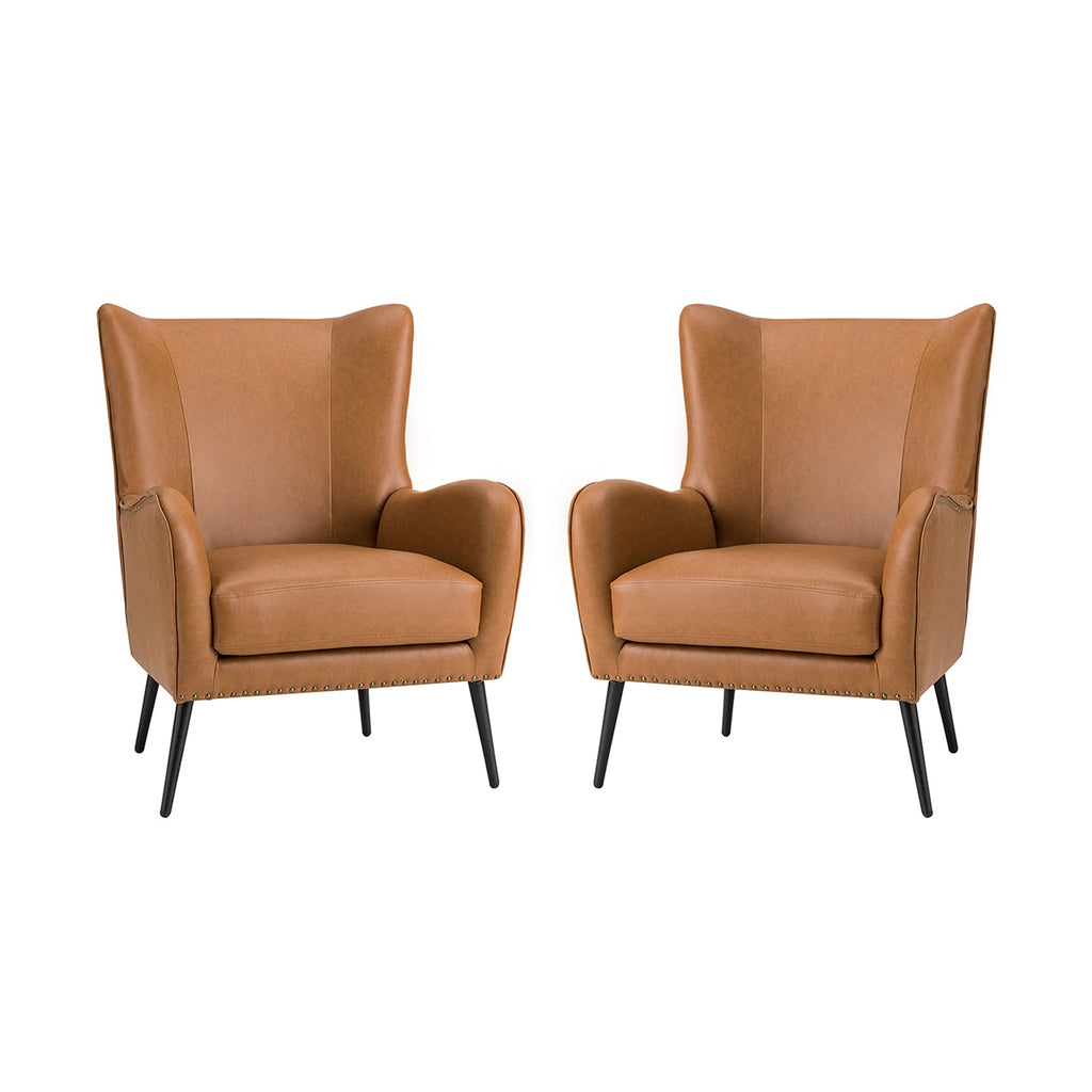 Shepherd Wingback Vegan Leather Armchair(Optional Types)