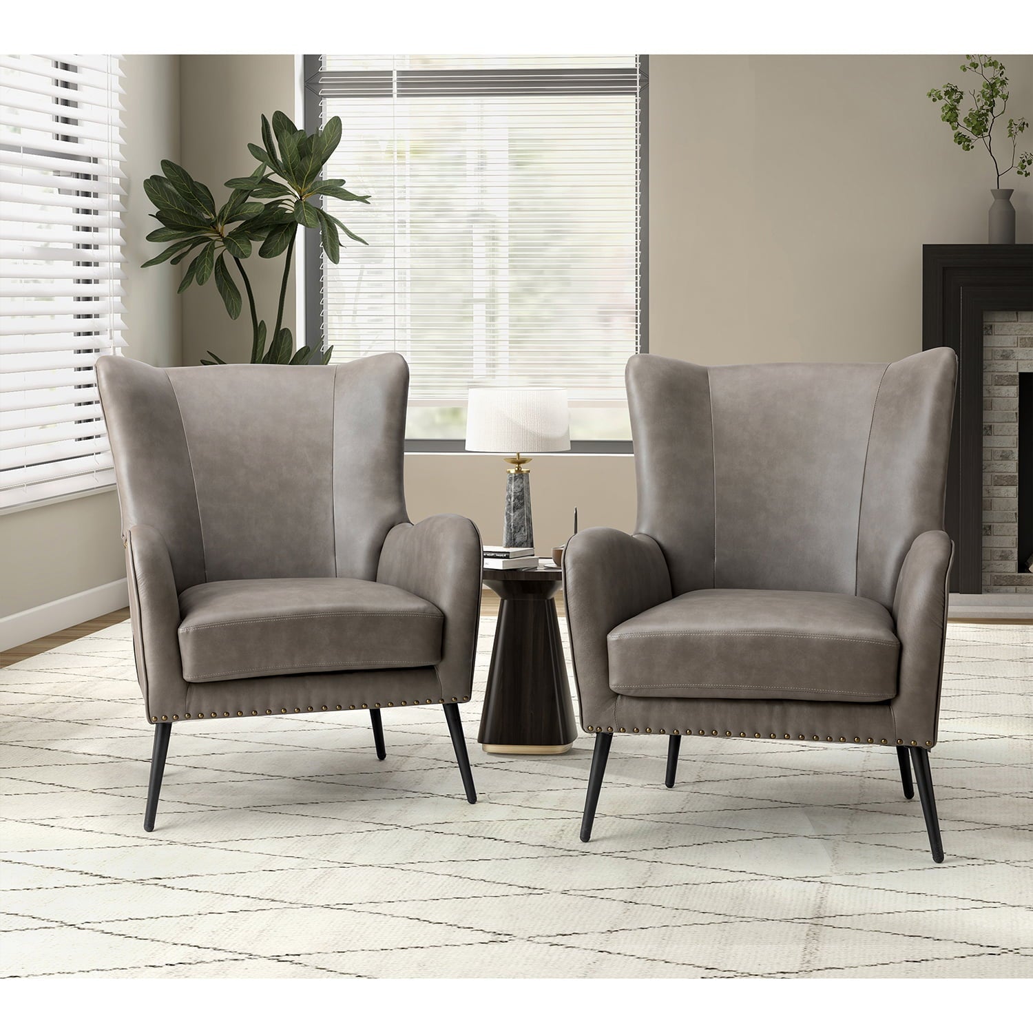 Shepherd Wingback Vegan Leather Armchair(Optional Types)