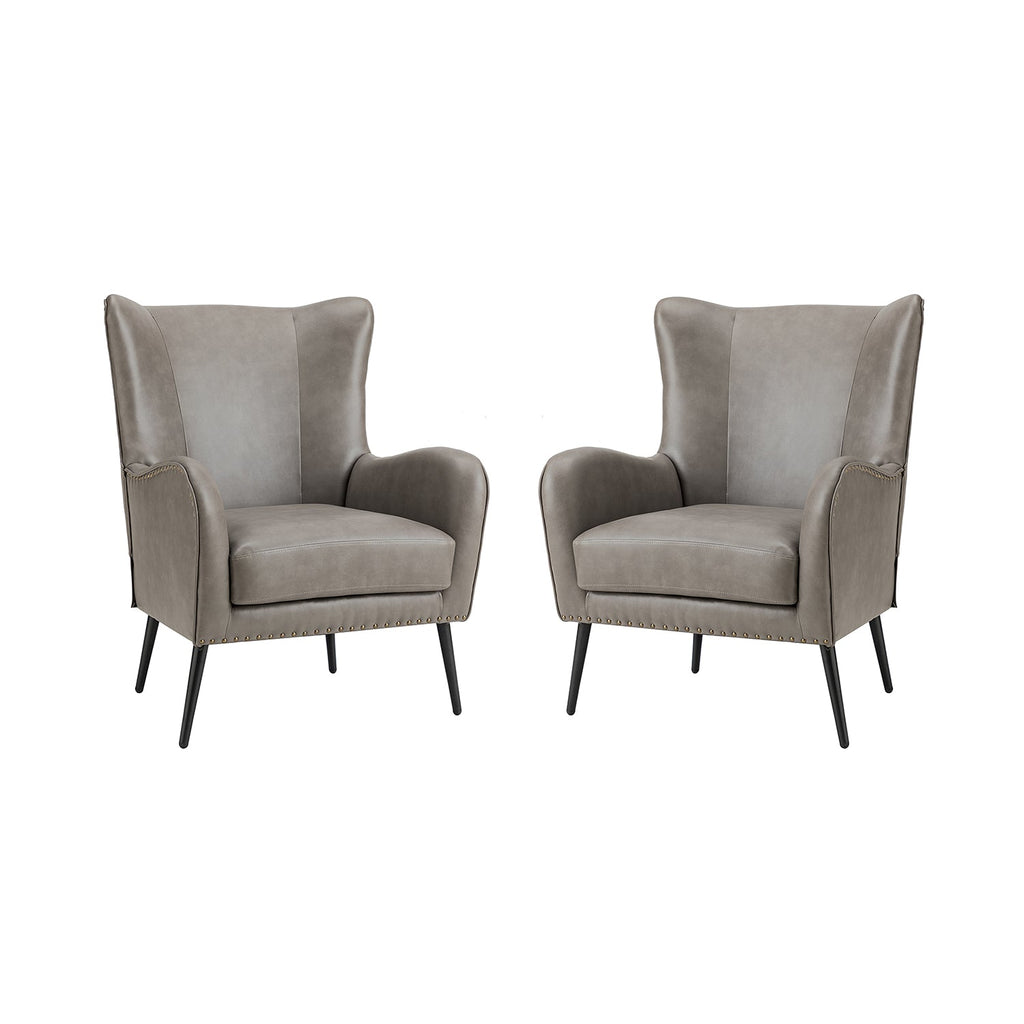 Shepherd Wingback Vegan Leather Armchair(Optional Types)