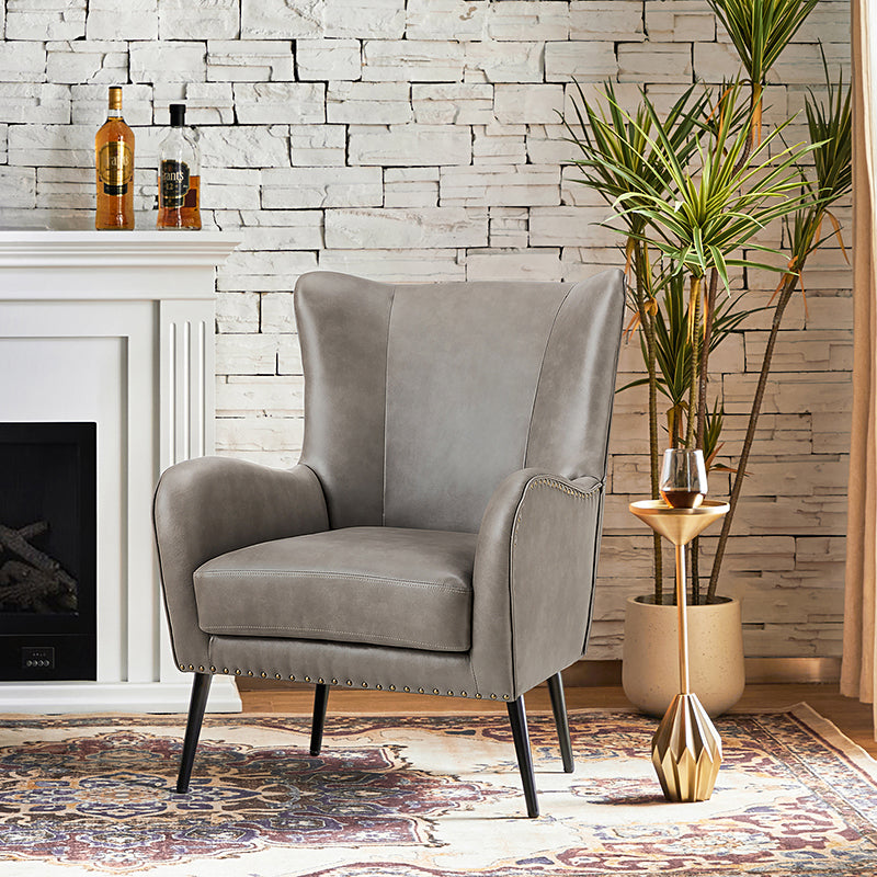 Shepherd Wingback Vegan Leather Armchair(Optional Types)