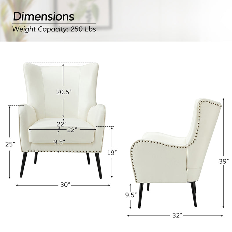 Shepherd Wingback Vegan Leather Armchair(Optional Types)