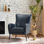 Shepherd Wingback Vegan Leather Armchair(Optional Types)