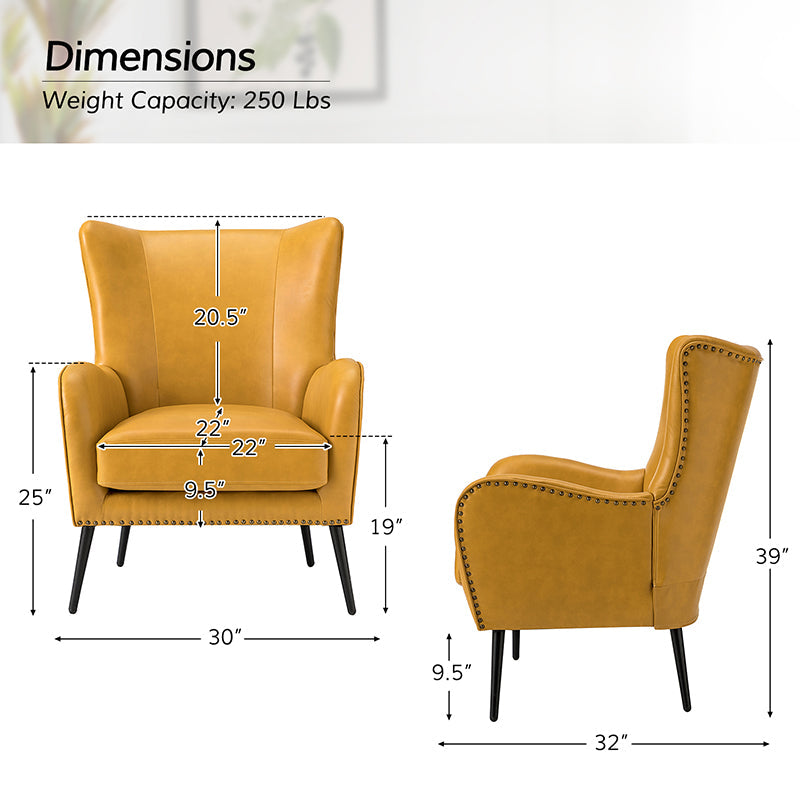 Shepherd Wingback Vegan Leather Armchair(Optional Types)