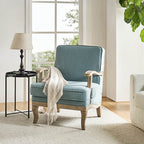 Randolph Farmhouse Upholstered Accent Chair with Wooden Legs(Optional Types)