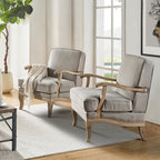 Randolph Farmhouse Upholstered Accent Chair with Wooden Legs(Optional Types)