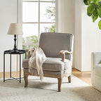 Randolph Farmhouse Upholstered Accent Chair with Wooden Legs(Optional Types)