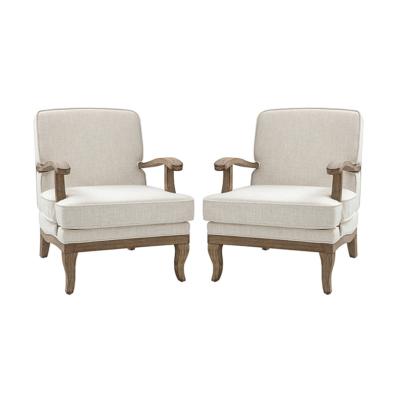 Randolph Farmhouse Upholstered Accent Chair with Wooden Legs(Optional Types)