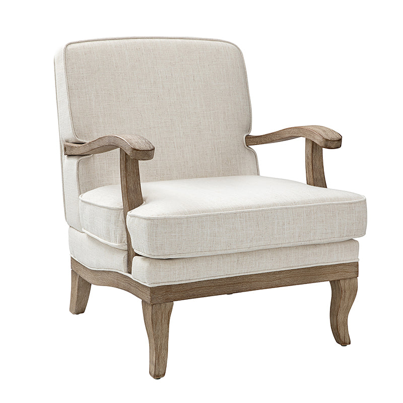 Randolph Farmhouse Upholstered Accent Chair with Wooden Legs(Optional Types)