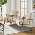 Randolph Farmhouse Upholstered Accent Chair with Wooden Legs(Optional Types)