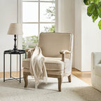 Randolph Farmhouse Upholstered Accent Chair with Wooden Legs(Optional Types)