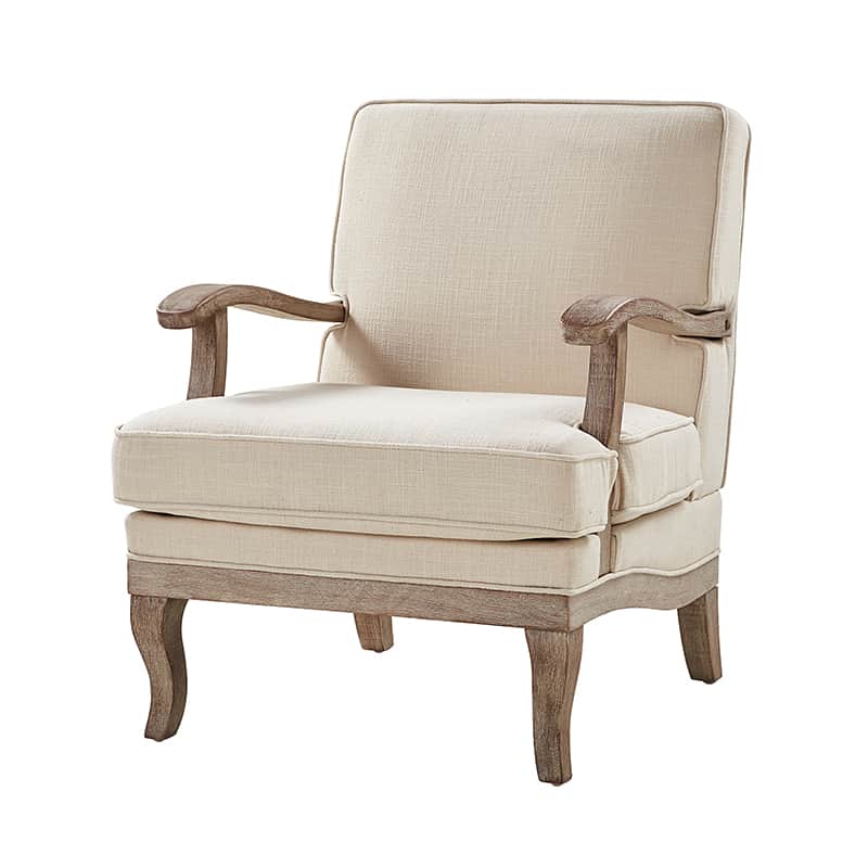 Randolph Farmhouse Upholstered Accent Chair with Wooden Legs(Optional Types)