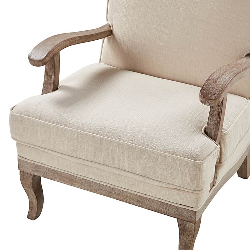 Randolph Farmhouse Upholstered Accent Chair with Wooden Legs(Optional Types)