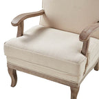 Randolph Farmhouse Upholstered Accent Chair with Wooden Legs(Optional Types)