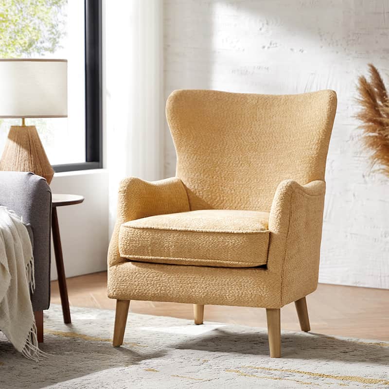 Dorothy Upholstered Armchair with Rubber Wood & Durable Legs