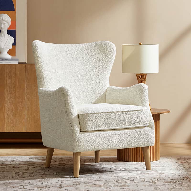 Dorothy Upholstered Armchair with Rubber Wood & Durable Legs