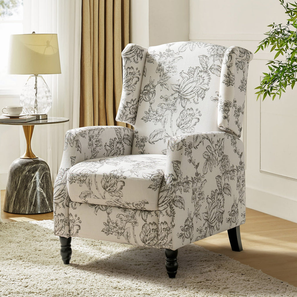 Lilith Upholstered Recliner Chair with Adjustable Backrest & Footrest