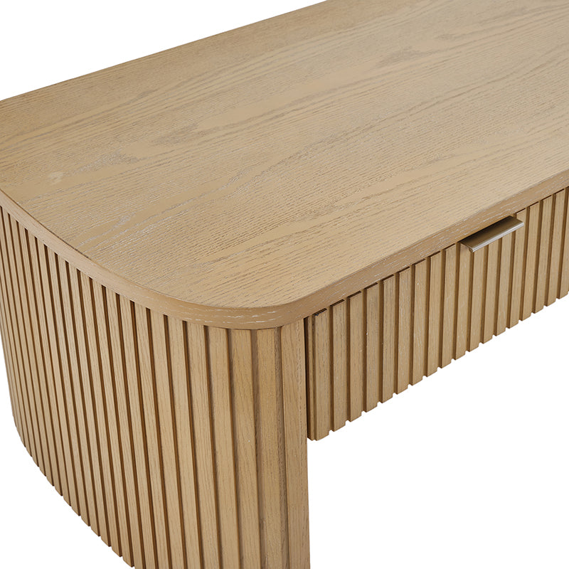 Filipo Modern Fluted Coffee Table with Drawers