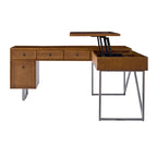 Bertrame Mid-Century L Shape Lift Top Office Desk