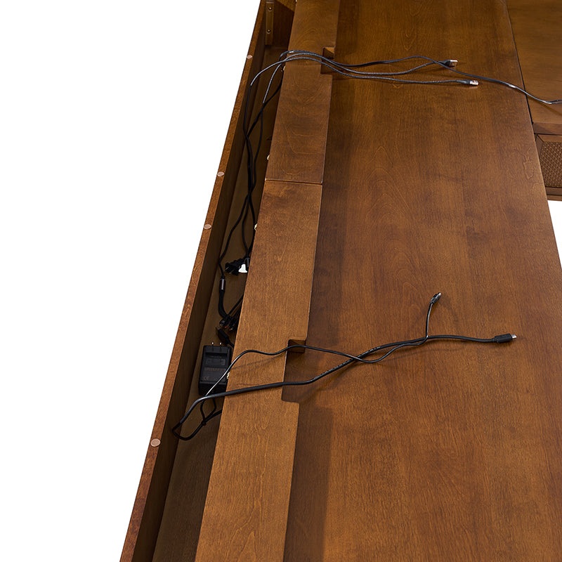 Bertrame Mid-Century L Shape Lift Top Office Desk