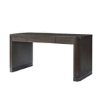 Modern Desk with Power Outlets and Fluted Wood Legs