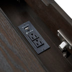 Modern Desk with Power Outlets and Fluted Wood Legs