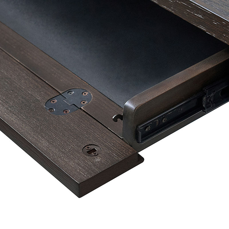 Modern Desk with Power Outlets and Fluted Wood Legs