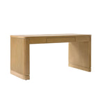 Modern Desk with Power Outlets and Fluted Wood Legs