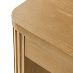 Modern Desk with Power Outlets and Fluted Wood Legs