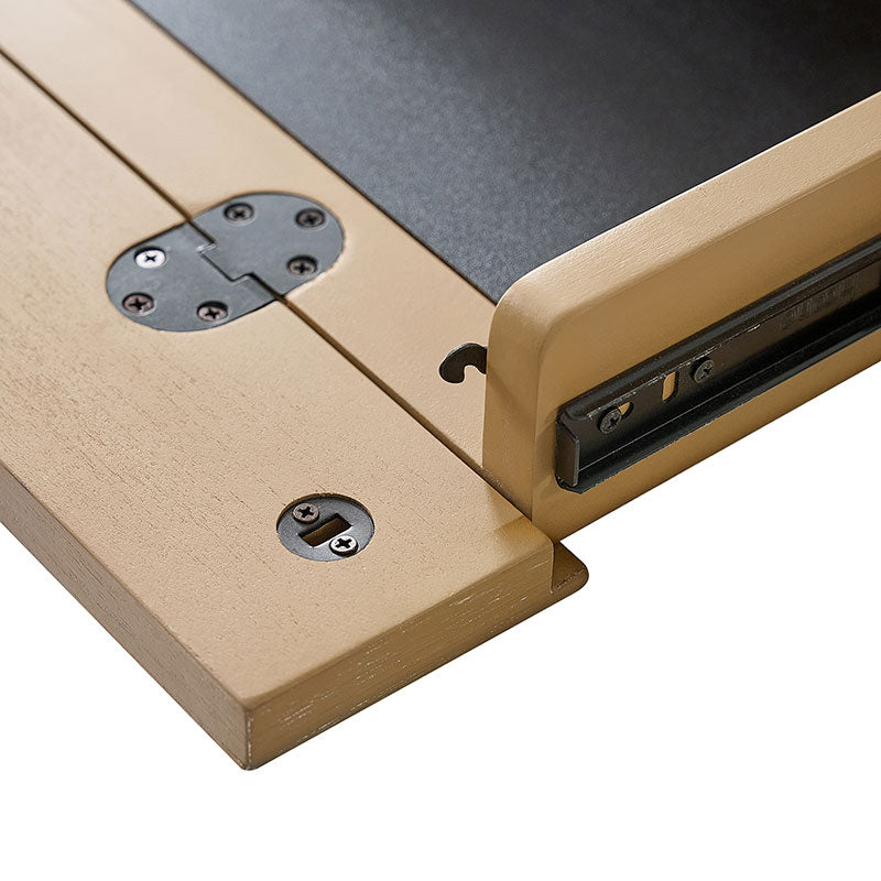 Modern Desk with Power Outlets and Fluted Wood Legs