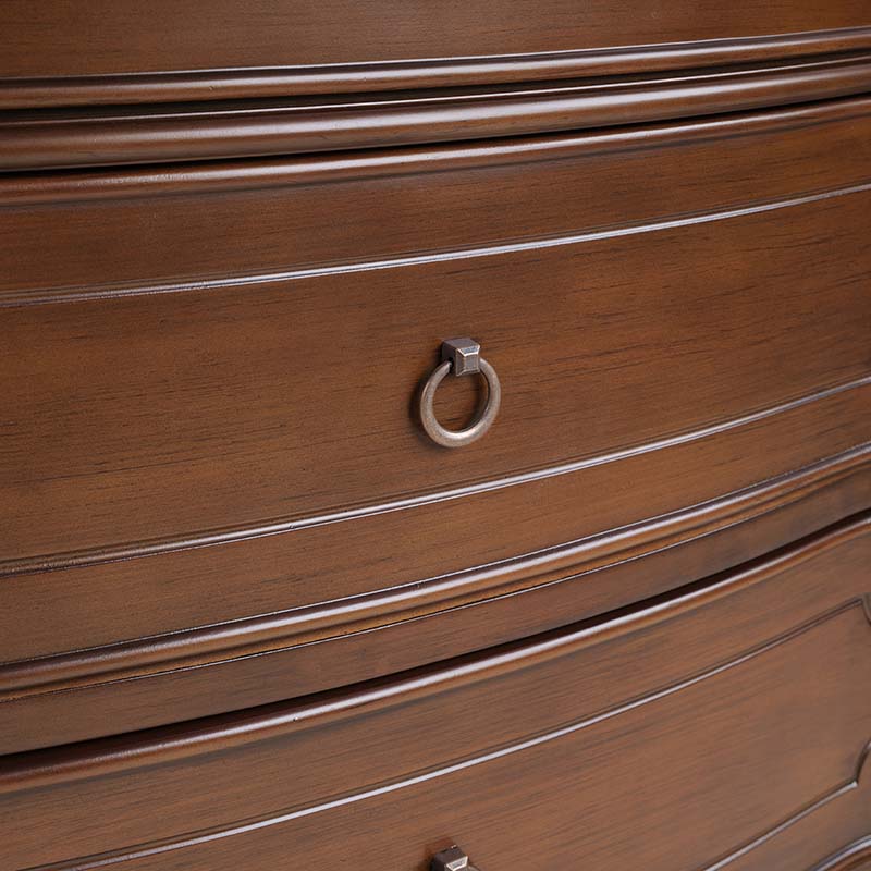 Bernhard Classic Wooden Dresser with Bowed Front & Antique Bronze Pulls