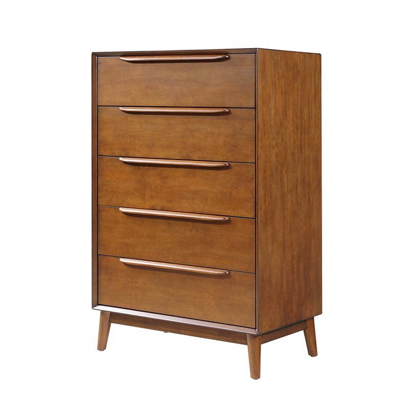 Raimunda 5-Drawer Chest Dresser with Solid Wood Frame