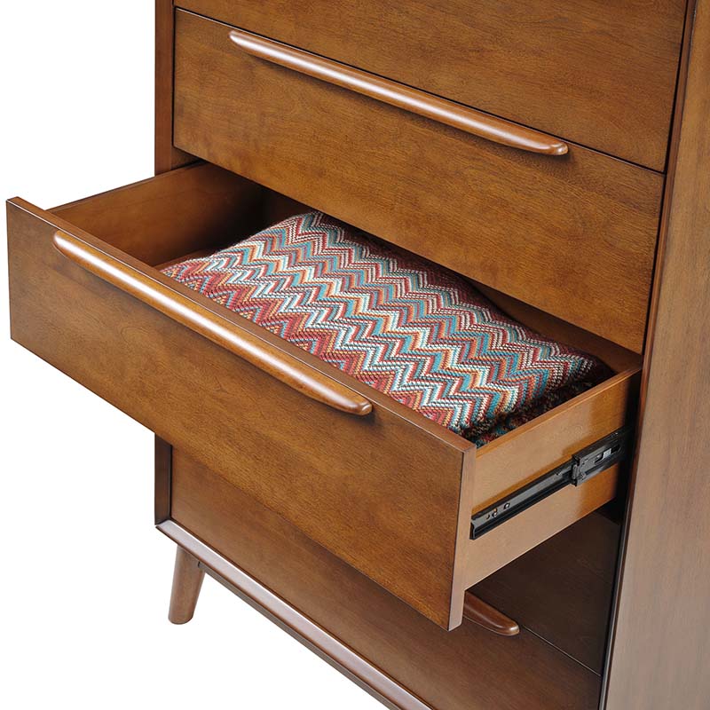 Raimunda 5-Drawer Chest Dresser with Solid Wood Frame