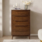 Raimunda 5-Drawer Chest Dresser with Solid Wood Frame